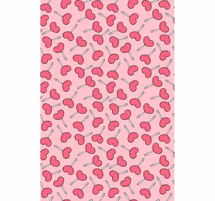 Behang modern hartvormige lollipops - TenStickers