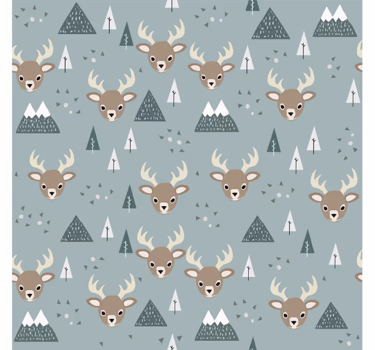 Behang kinderkamer nordic hert ontwerp - TenStickers