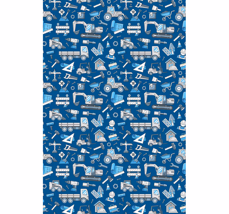 Behang kinderkamer bouwmachines - TenStickers