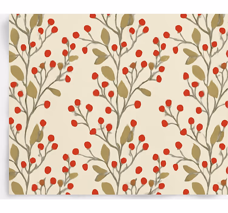 Behang eetkamer bessen bloemen bladeren - TenStickers