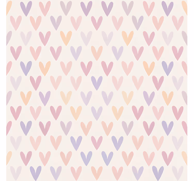 Behang tienerkamer met pastel hartjespatroon - TenStickers