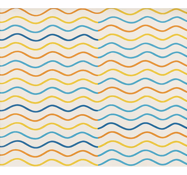 Behang tienerkamer gekleurde golvende lijnen - TenStickers
