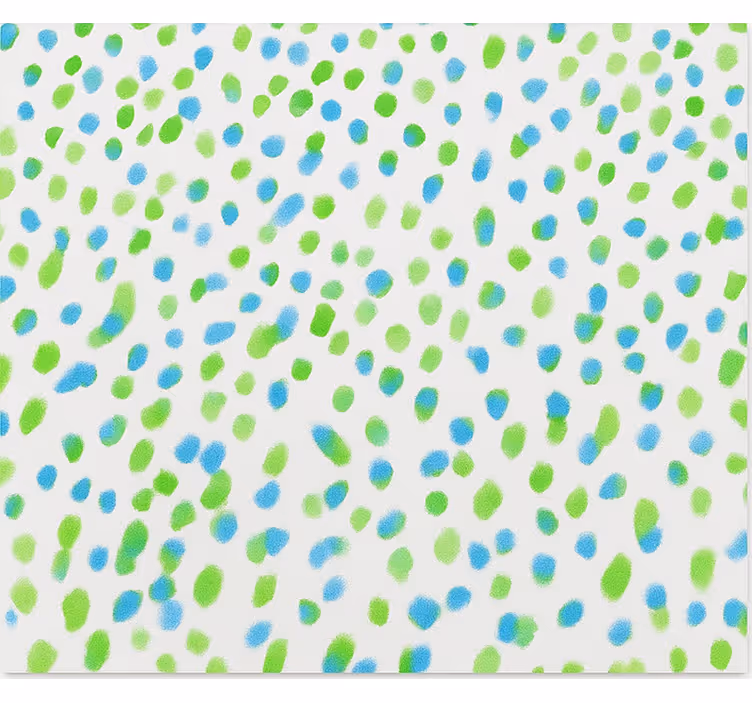 Behang tienerkamer blauwe en groene stippen - TenStickers
