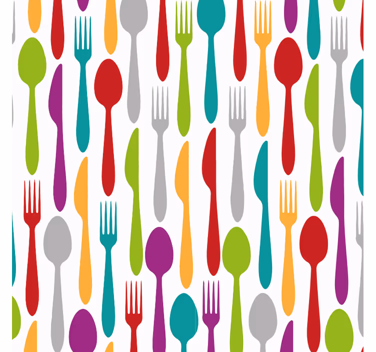 Keuken behang eetgerei - TenStickers