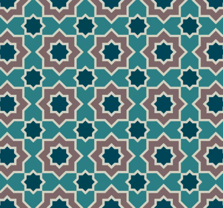Keuken behang turquoise en groene vormen - TenStickers