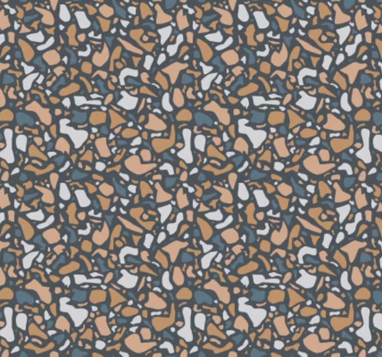 Keuken behang bruin en blauw terrazzo - TenStickers