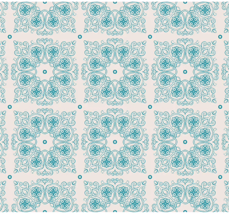 Keuken behang turquoise tegels - TenStickers
