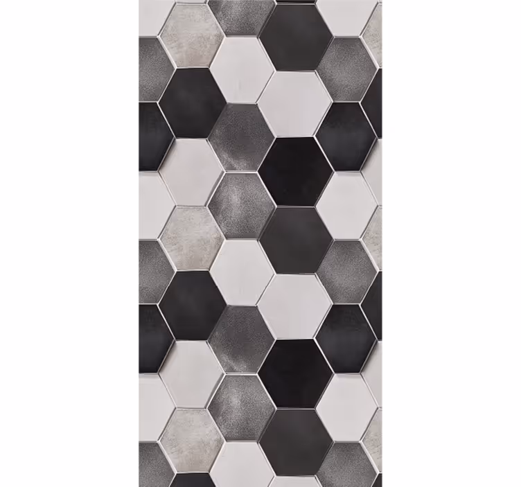 Keuken behang grijze hexagons - TenStickers