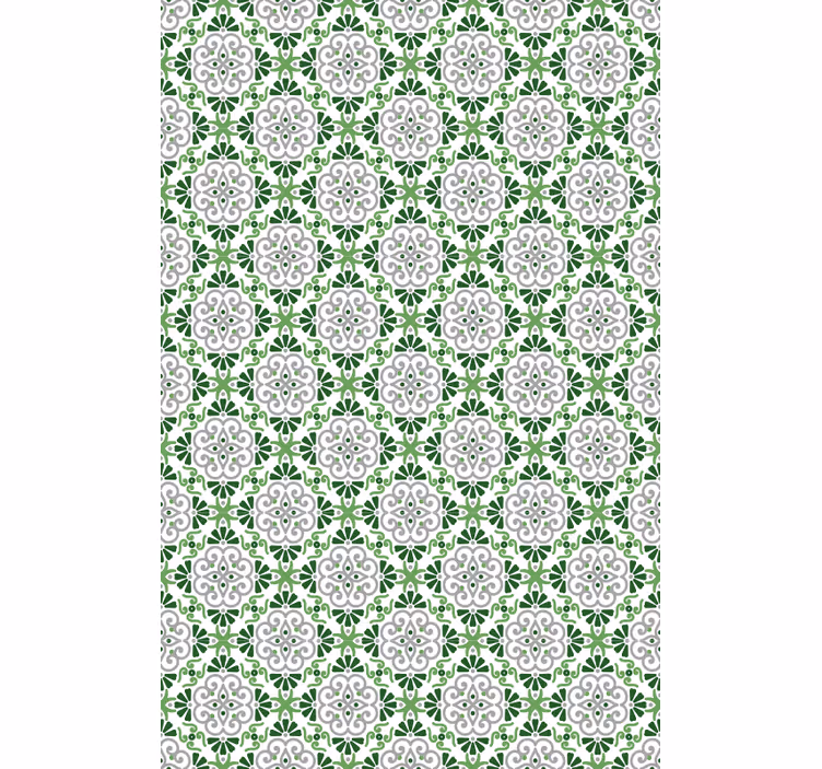 Keuken behang groene bloemenmozaïek - TenStickers