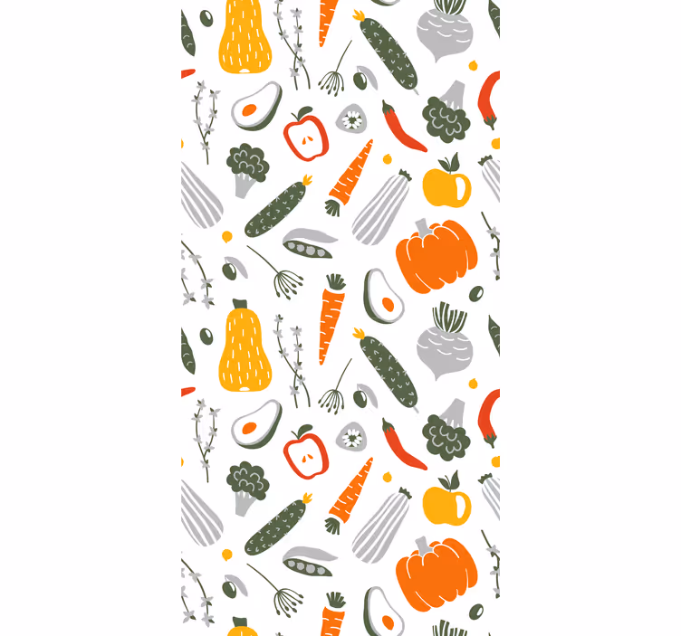 Keuken behang kleurvolle groentencollectie - TenStickers