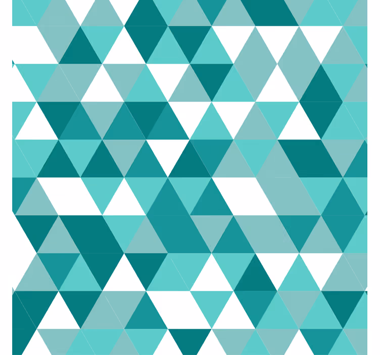 Woonkamer behang turquoise driehoekige tinten - TenStickers