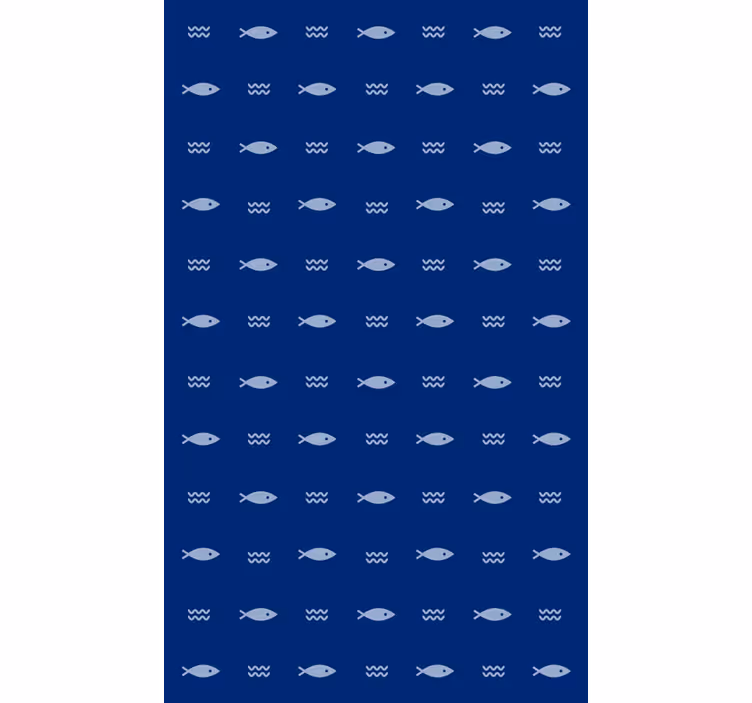 Badkamer behang met vispatroon badmat - TenStickers