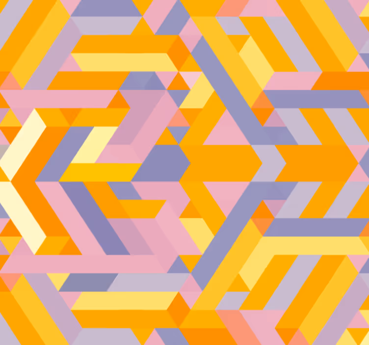 Badkamer behang geometrisch patroon overlap - TenStickers