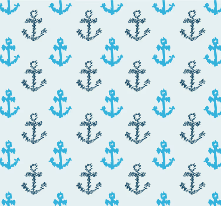 Badkamer behang ankerpatroon - TenStickers