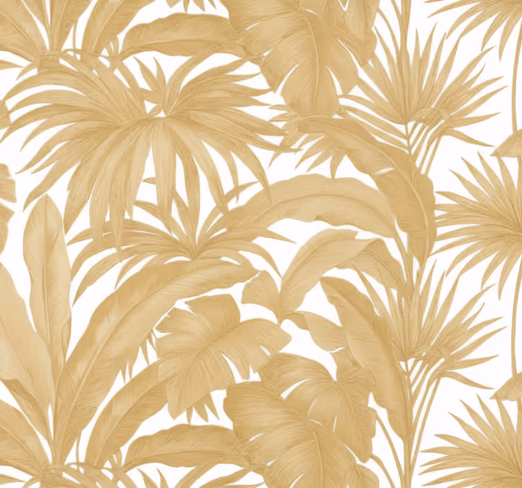 Woonkamer behang gouden palm - TenStickers