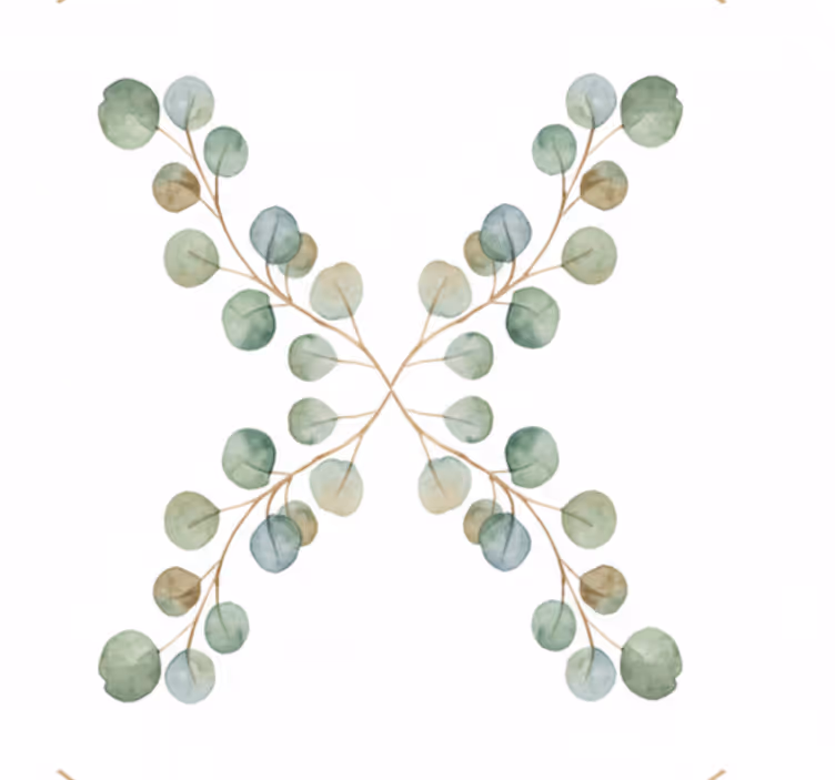 Woonkamer behang eucalyptus aquarel tak - TenStickers