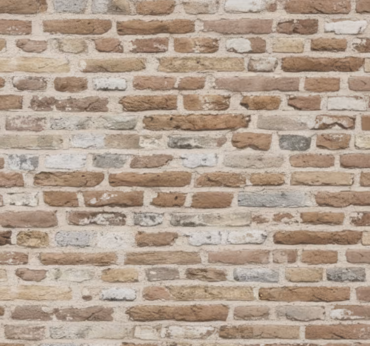 Woonkamer behang rustiek hergebruikt baksteen - TenStickers