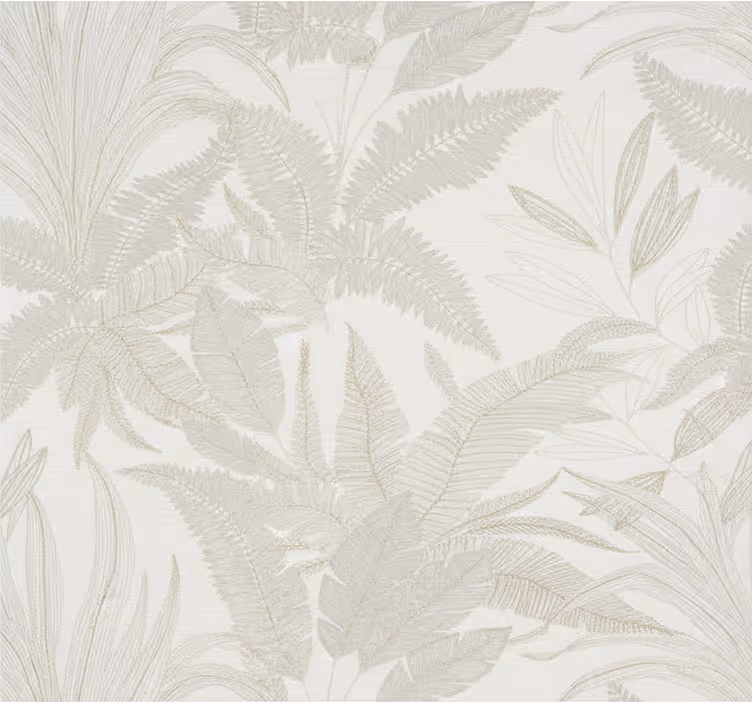 Behang hoofd slaapkamer beige botanische muurschildering - TenStickers