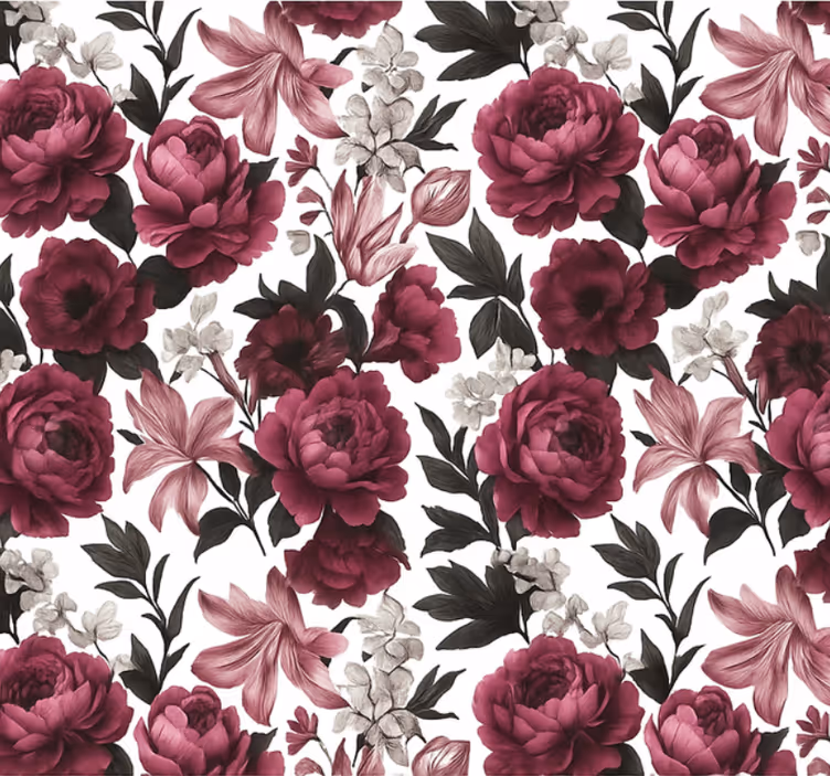 Woonkamer behang moody nederlandse bloemen - TenStickers