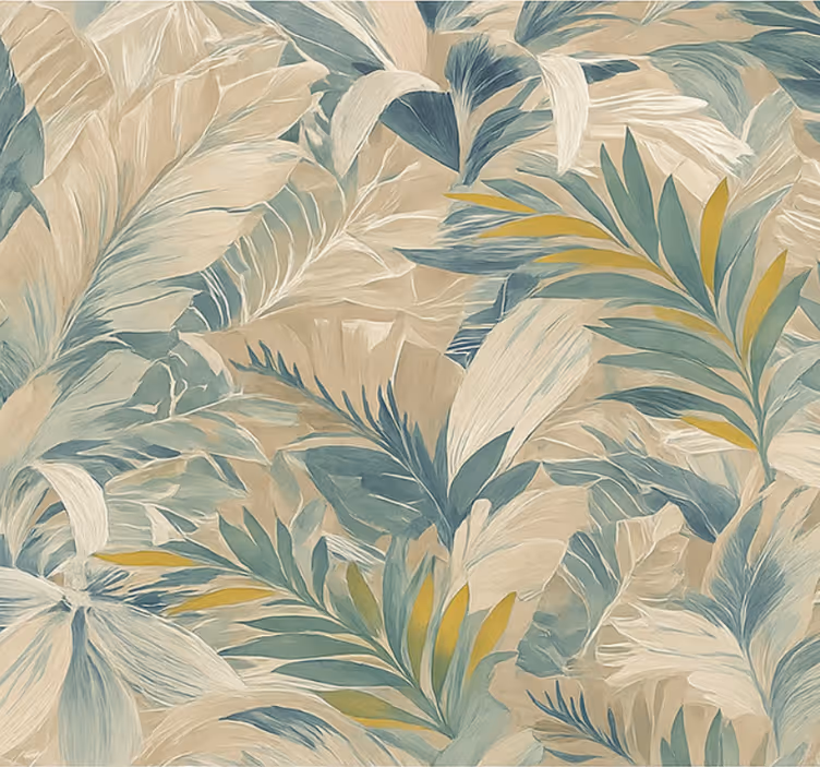 Behang hoofd slaapkamer abstract tropische palm - TenStickers