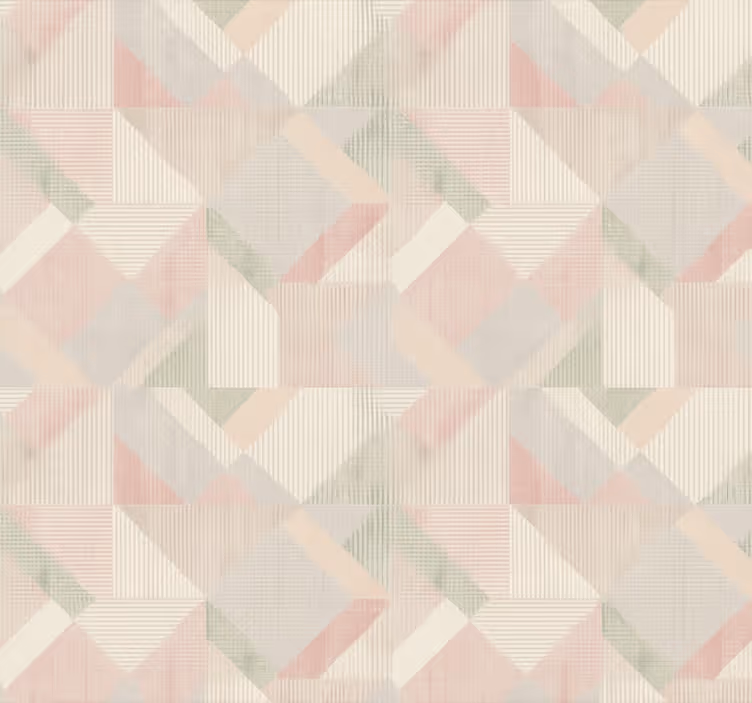 Behang hoofd slaapkamer pastel geweven geometrisch - TenStickers