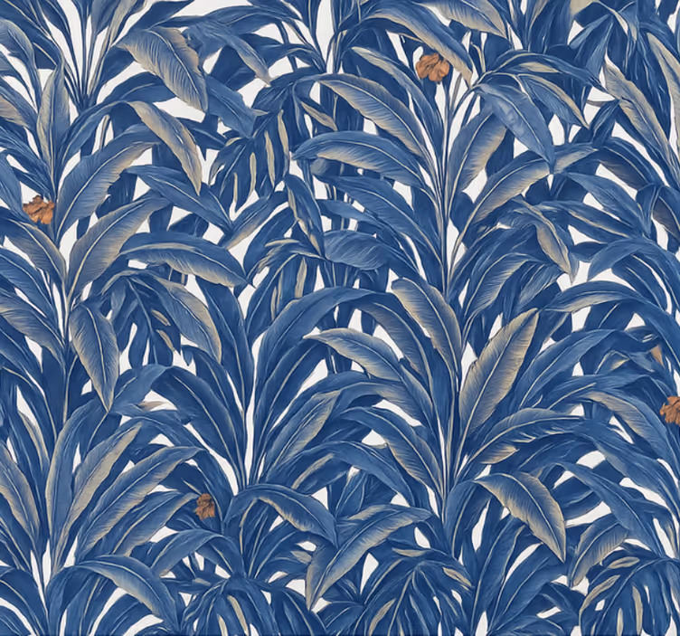 Behang hoofd slaapkamer lush indigo jungle - TenStickers