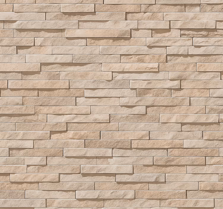 Woonkamer behang 3d beige steenpatroon - TenStickers