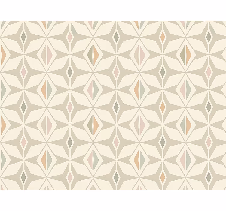 Woonkamer behang kleurrijk geometrisch - TenStickers