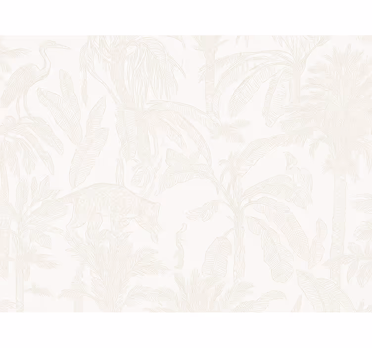 Behang hoofd slaapkamer lichtbeige jungle - TenStickers