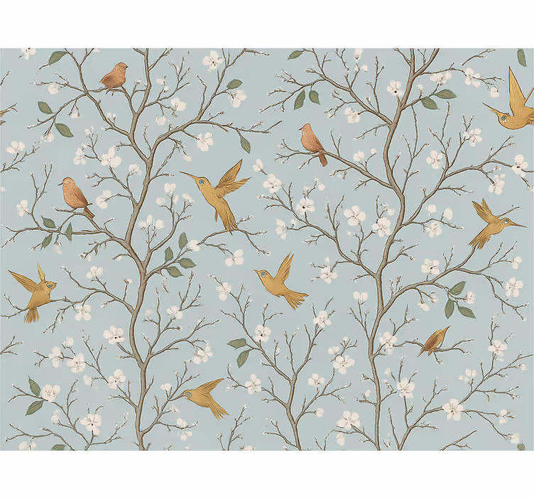 Behang hoofd slaapkamer elegante lente - TenStickers
