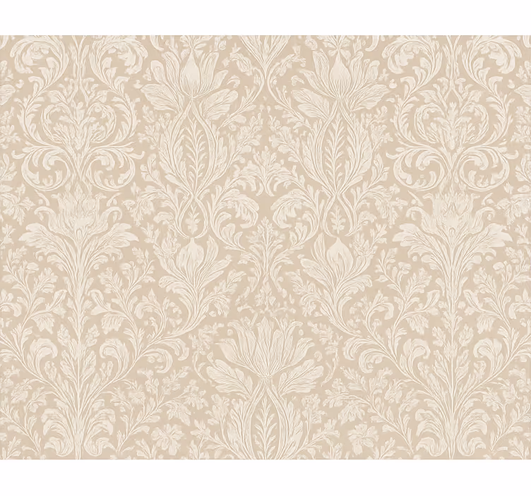 Behang hoofd slaapkamer klassiek beige bloemig - TenStickers