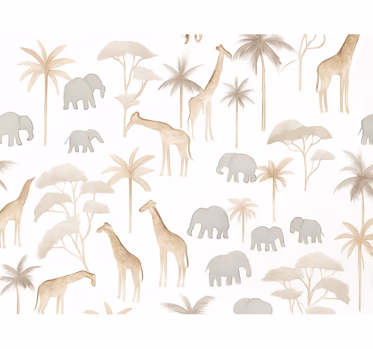 Behang kinderkamer savannah kids - TenStickers