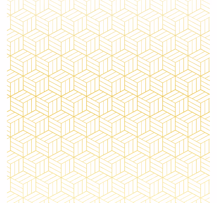 Behang vierkant gouden folie geometrische kubussen - TenStickers