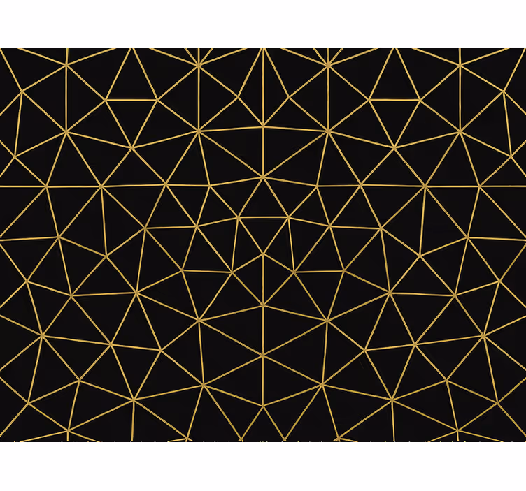 Behang driehoeken middernacht gouden geometrisch web - TenStickers