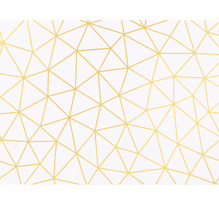 Behang driehoeken gouden geometrische prismamosaïek - TenStickers