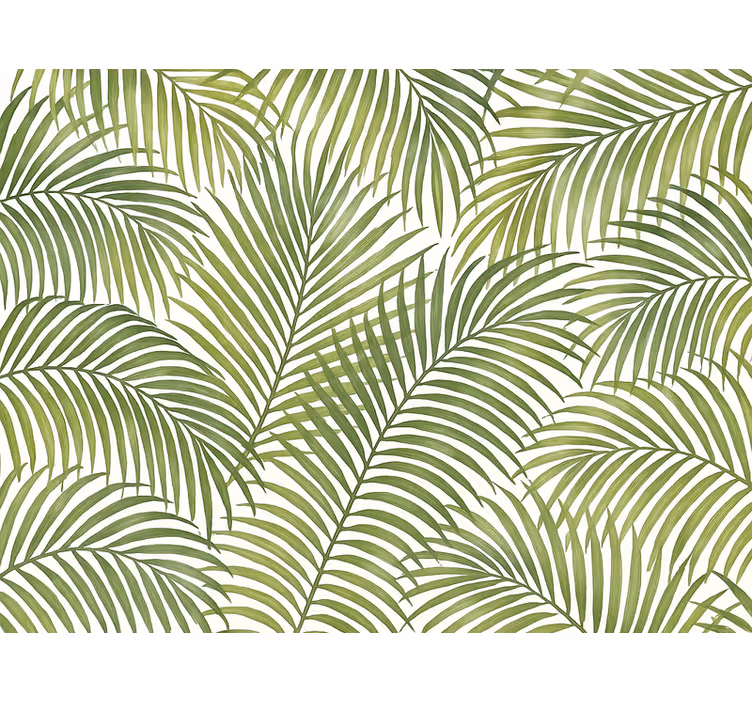 Behang bladeren groene palmbladeren - TenStickers
