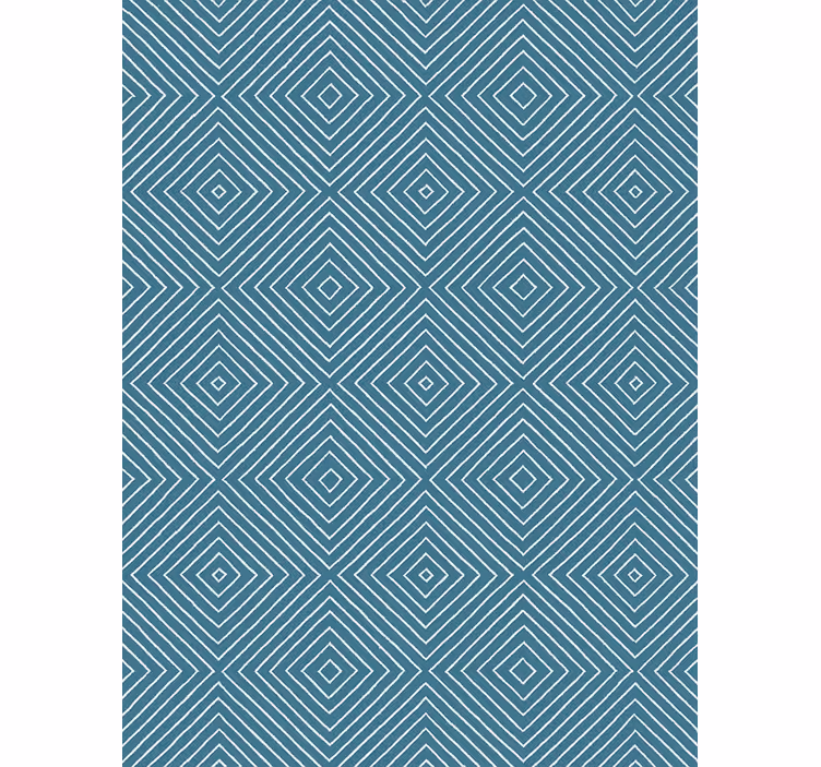 Behang scandinavië blauw diamant lijnwerk - TenStickers