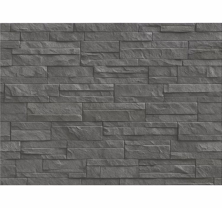 Behang stenen charcoal ledge stone - TenStickers