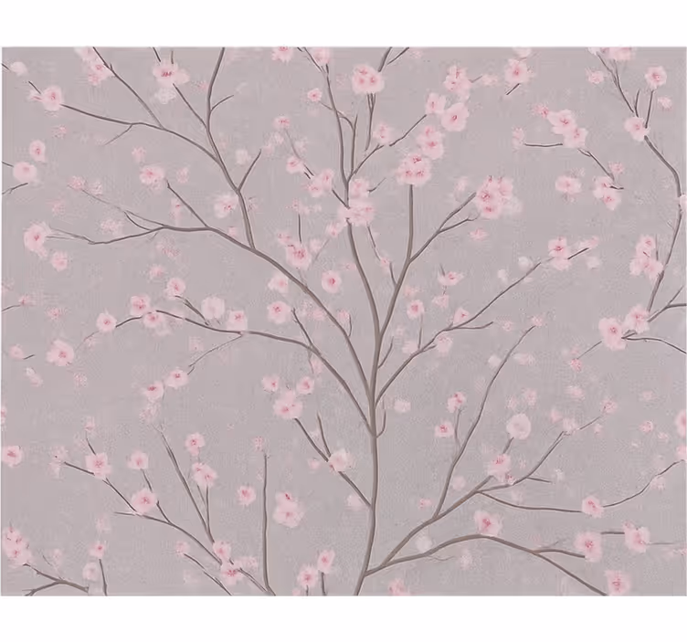 Behang bloemen donkere kersenbloes tak - TenStickers