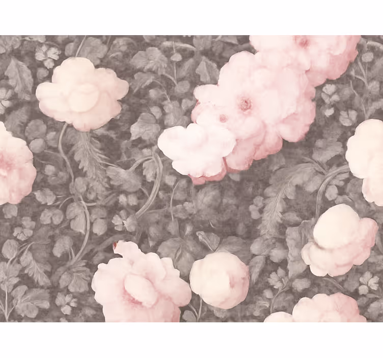 Behang bloemen vintage linnen bloem - TenStickers