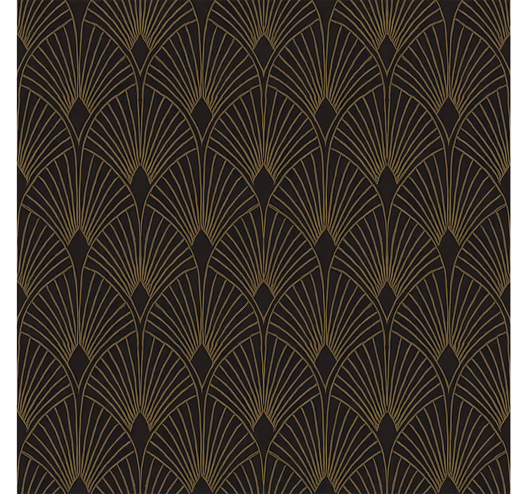 Geometrisch behang gouden deco fan - TenStickers