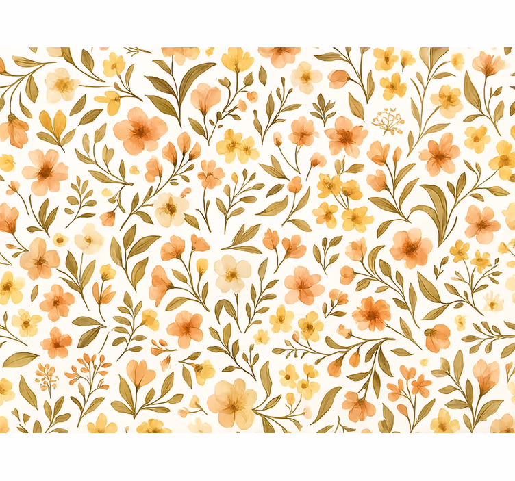 Behang hoofd slaapkamer vintage bloemen floral - TenStickers