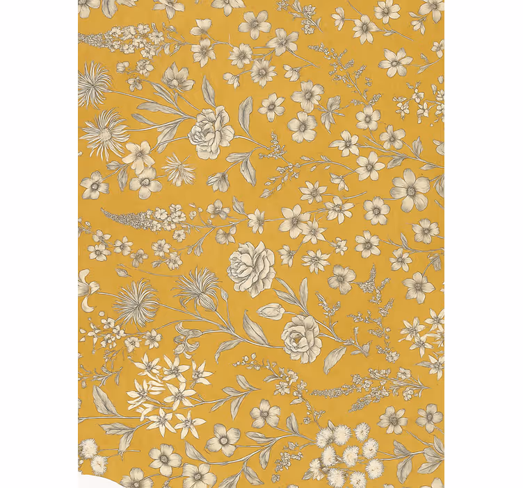 Behang hoofd slaapkamer vintage bloemenpatroon - TenStickers