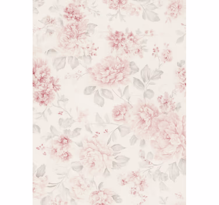 Behang hoofd slaapkamer vintage roze bloemenontwerp - TenStickers