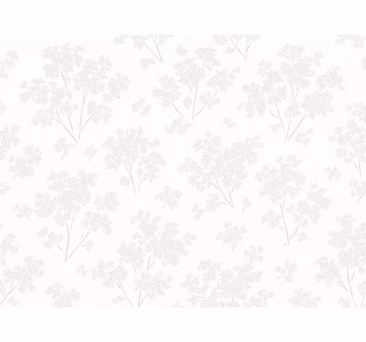 Behang hoofd slaapkamer eenvoudige witte bloemen - TenStickers