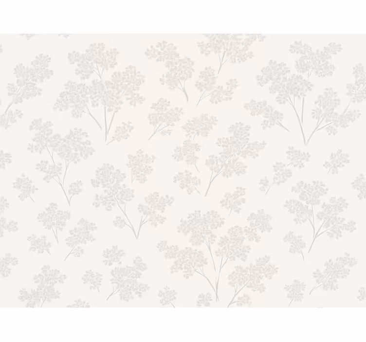 Behang hoofd slaapkamer eenvoudige witte bloemen - TenStickers