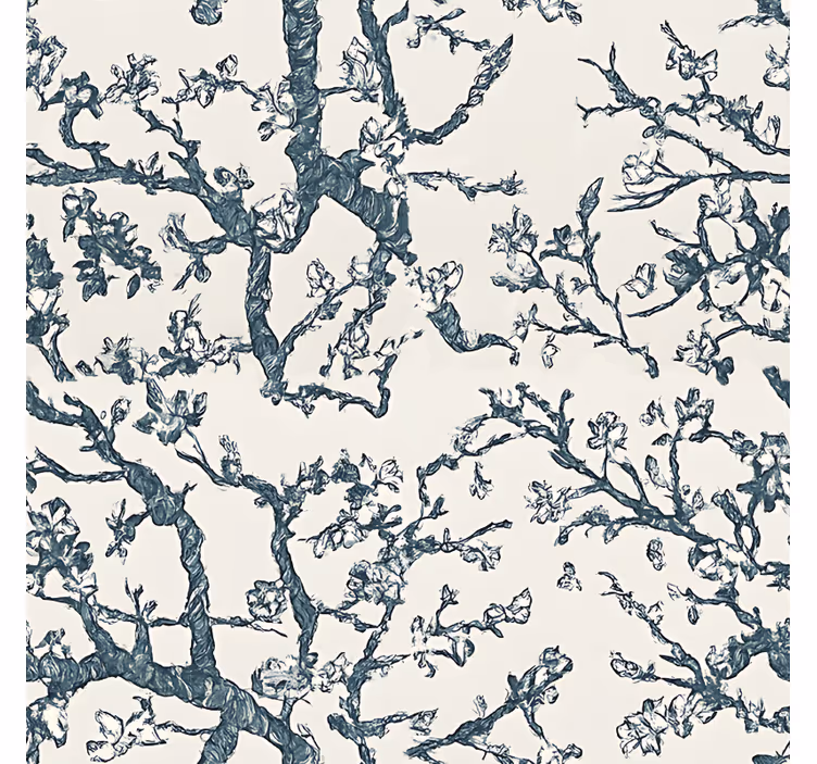 Behang hoofd slaapkamer donkerblauw boomdesign - TenStickers