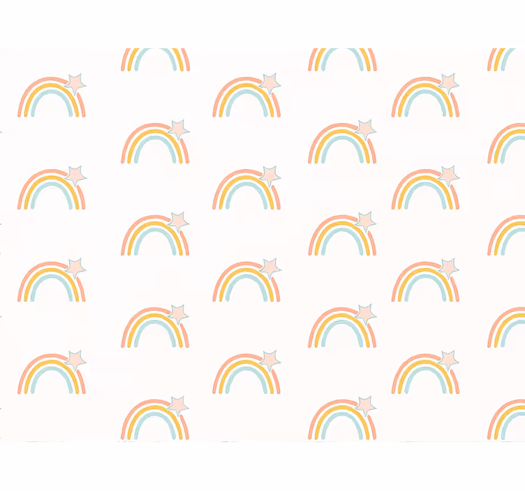 Behang kinderkamer eenvoudig regenboogpatroon - TenStickers