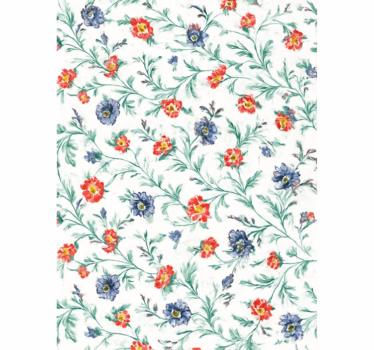 Behang hoofd slaapkamer retro bloemen design - TenStickers