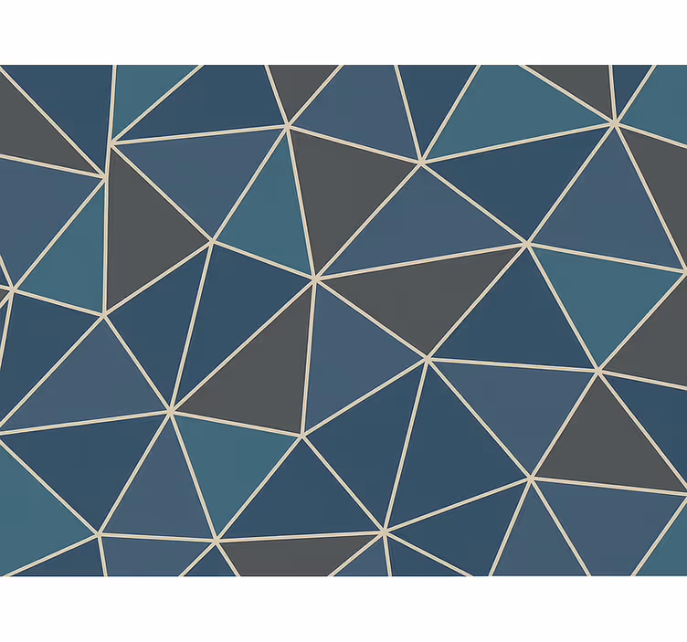Woonkamer behang blauwe moderne geometrische patronen - TenStickers